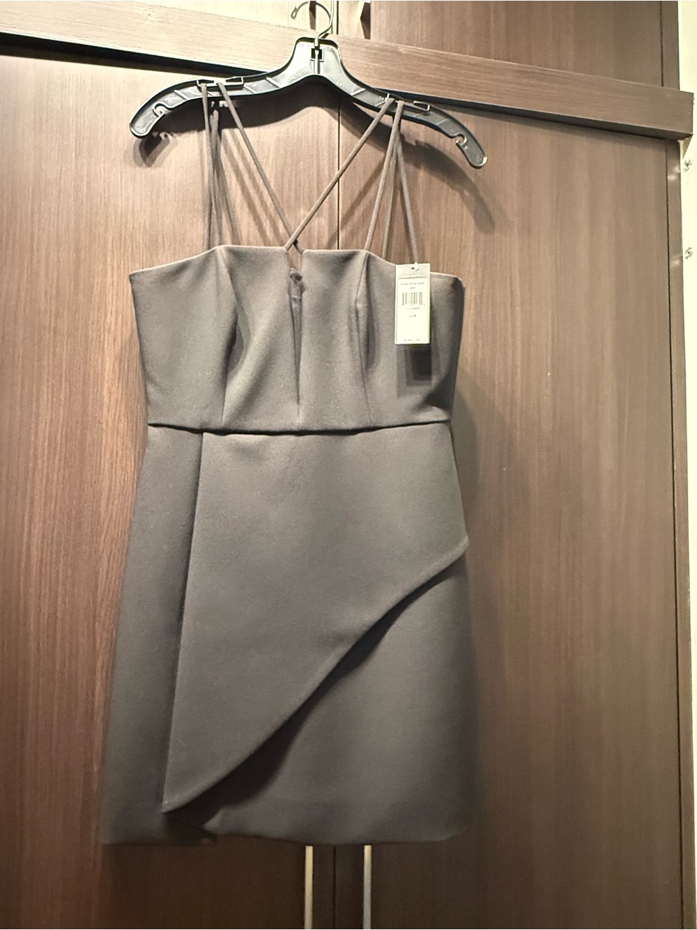 BCBGMaxAzria black Strappy Asymmetrical Mini